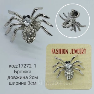 Изображение товара -  Брошка 2*3см со стразами серебро