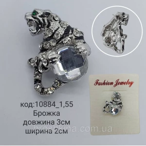 Изображение товара -  Брошка 3*2см со стразами серебро