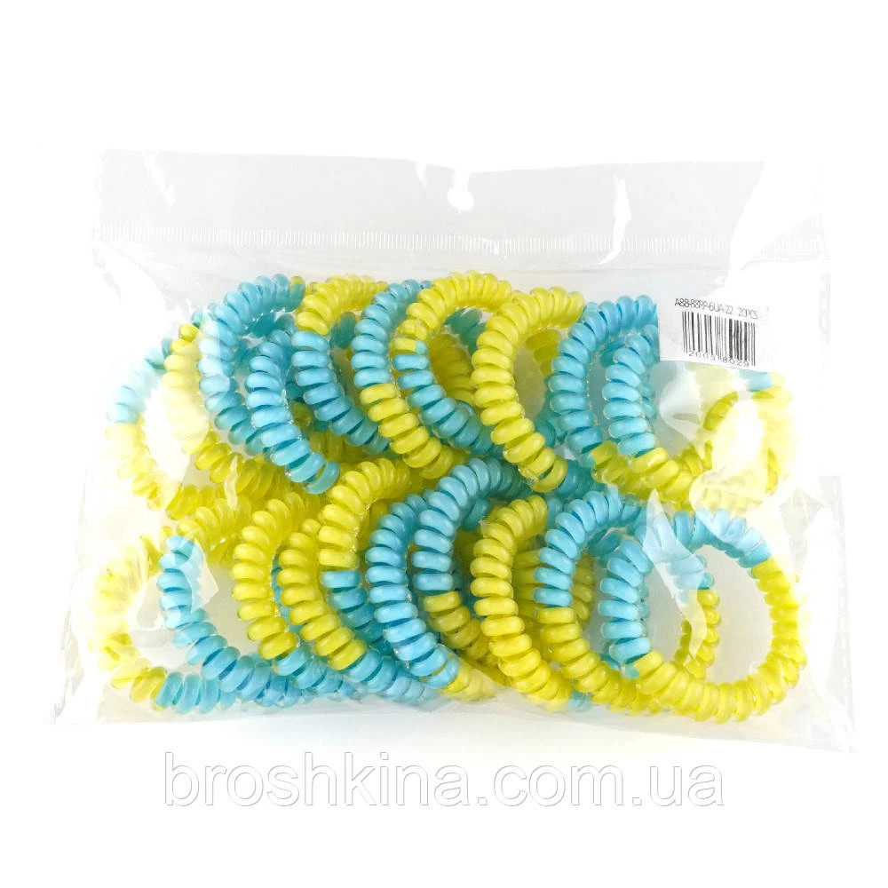 Резинки для волос пружинки (спиральки)  Ø5.5 см 20 шт/уп. глянцевая