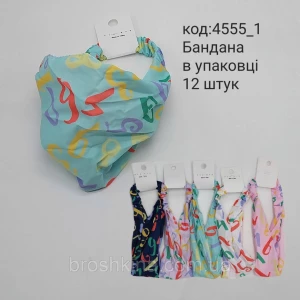 Изображение товара -  Детские летние косынки на резинке р. 48-54 цветные 12 шт/уп.