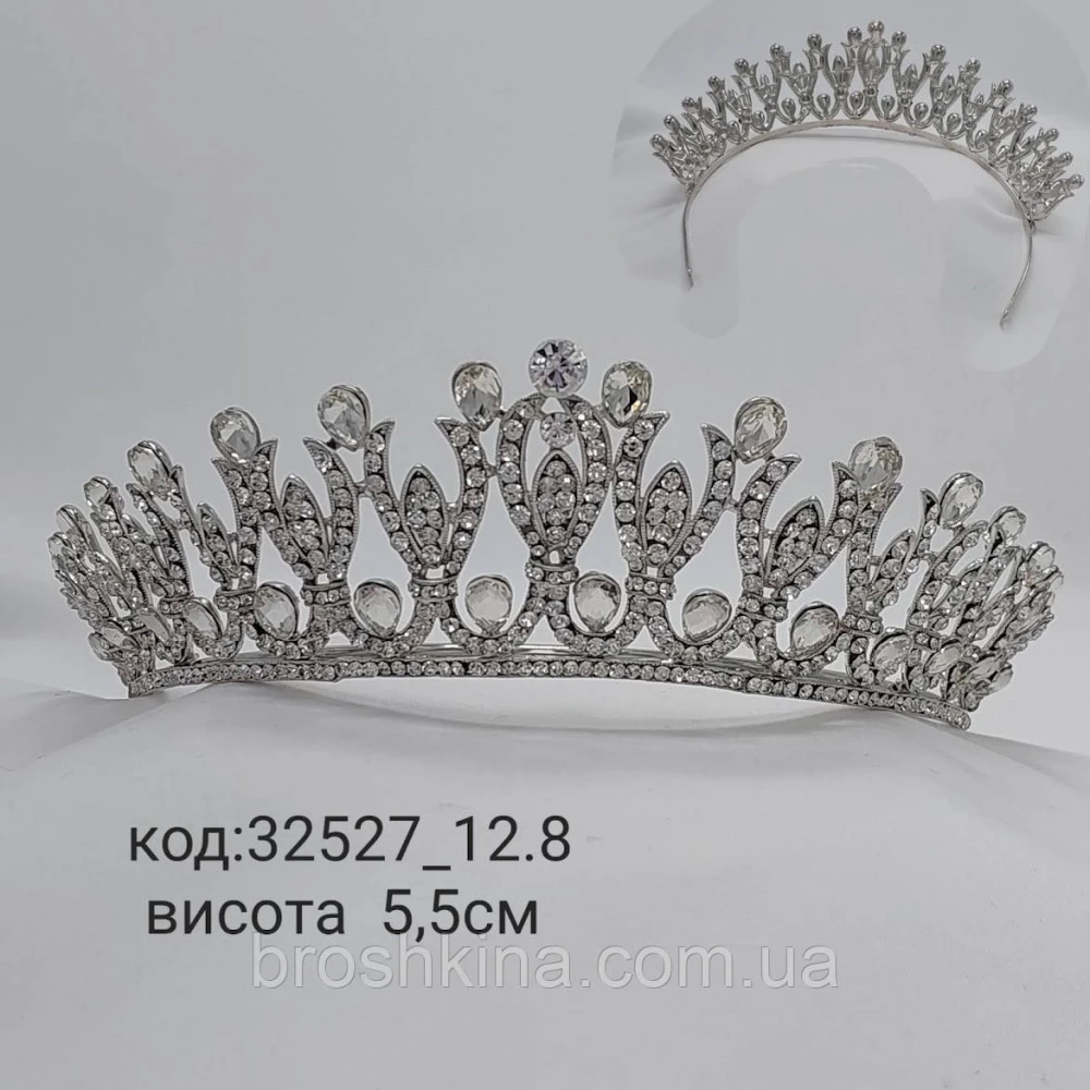 Корона металл под серебро в камнях высота 5,5 см