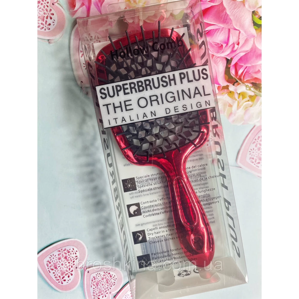 Гребінець SUPERBRUSH PLUS В КОРОБЦІ ЧЕРВОНА