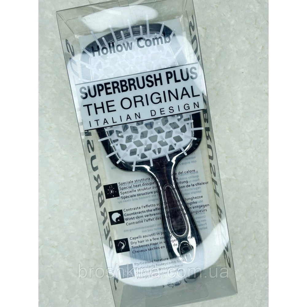 Гребінець SUPERBRUSH PLUS В КОРОБЦІ ТЕМНЕ СРІБЛО