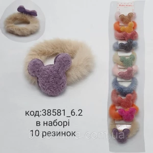 Изображение товара -  Меховая резинка Ø6 см мех 10 шт/уп. МИКИ