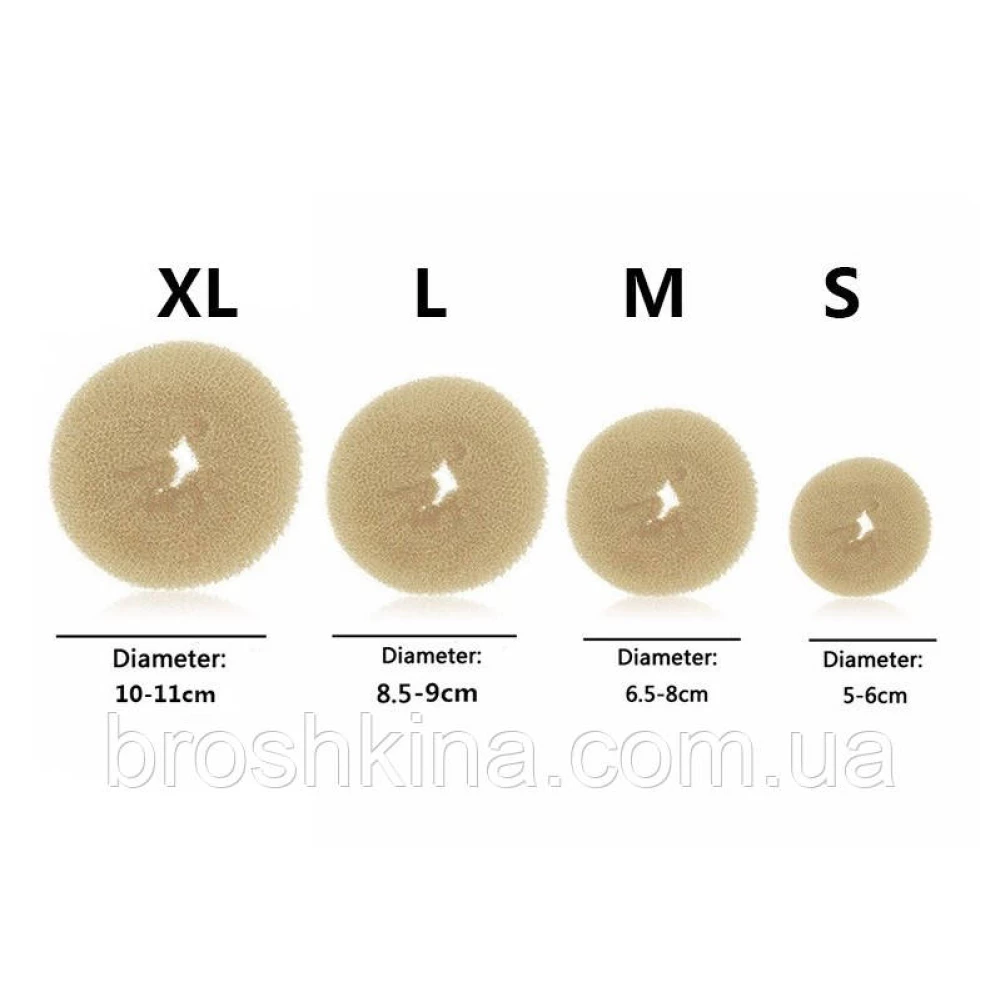 Валик (бублик) для волос XL большой d 11 см 12 шт/уп