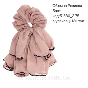 Изображение товара -  Обьемная резинка шифон БАНТ ПУДРА