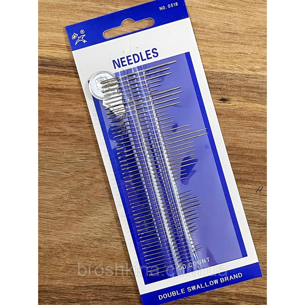 Набір швейних голок з ниткодівачем для шиття NEEDLES 50 шт/уп