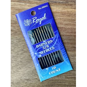 Изображение товара -  Голки 3/9 для ручного шиття з позолоченим вушком ROYAL 10 шт/комплект