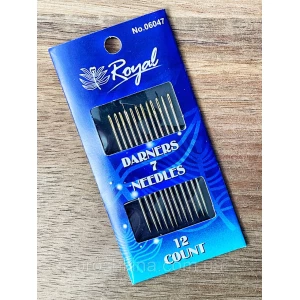 Изображение товара -  Голки 7 для ручного шиття з позолоченим вушком ROYAL 12 шт/комплект