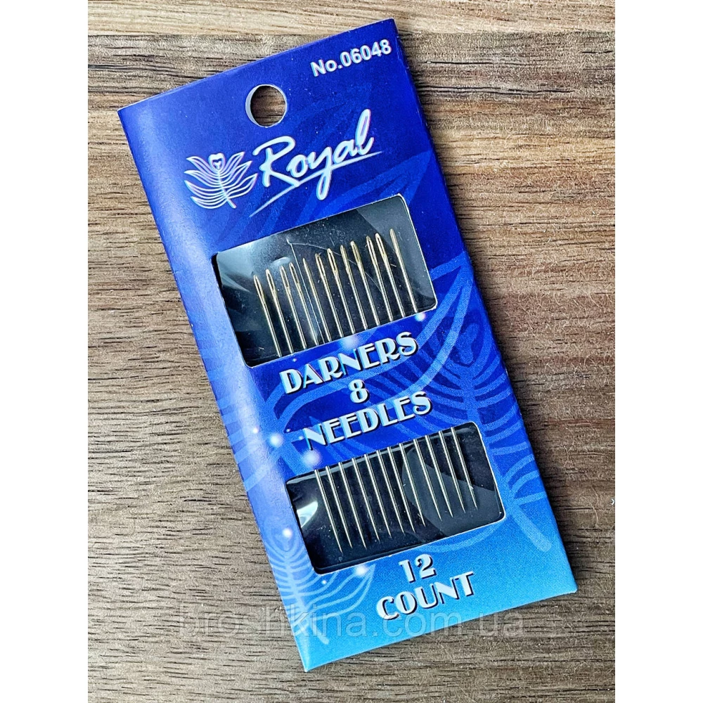 Голки 8 для ручного шиття з позолоченим вушком ROYAL 12 шт/комплект