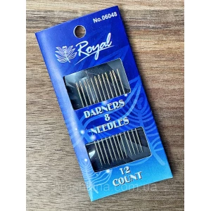 Изображение товара -  Голки 8 для ручного шиття з позолоченим вушком ROYAL 12 шт/комплект