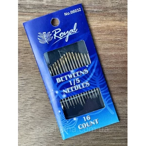 Изображение товара -  Голки 1/5 для ручного шиття з позолоченим вушком ROYAL 16 шт/комплект