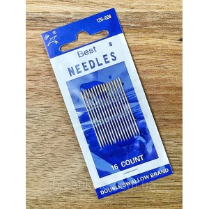Изображение товара -  Голки 8 для ручного шиття з позолоченим вушком NEEDLES 16 шт/комплект