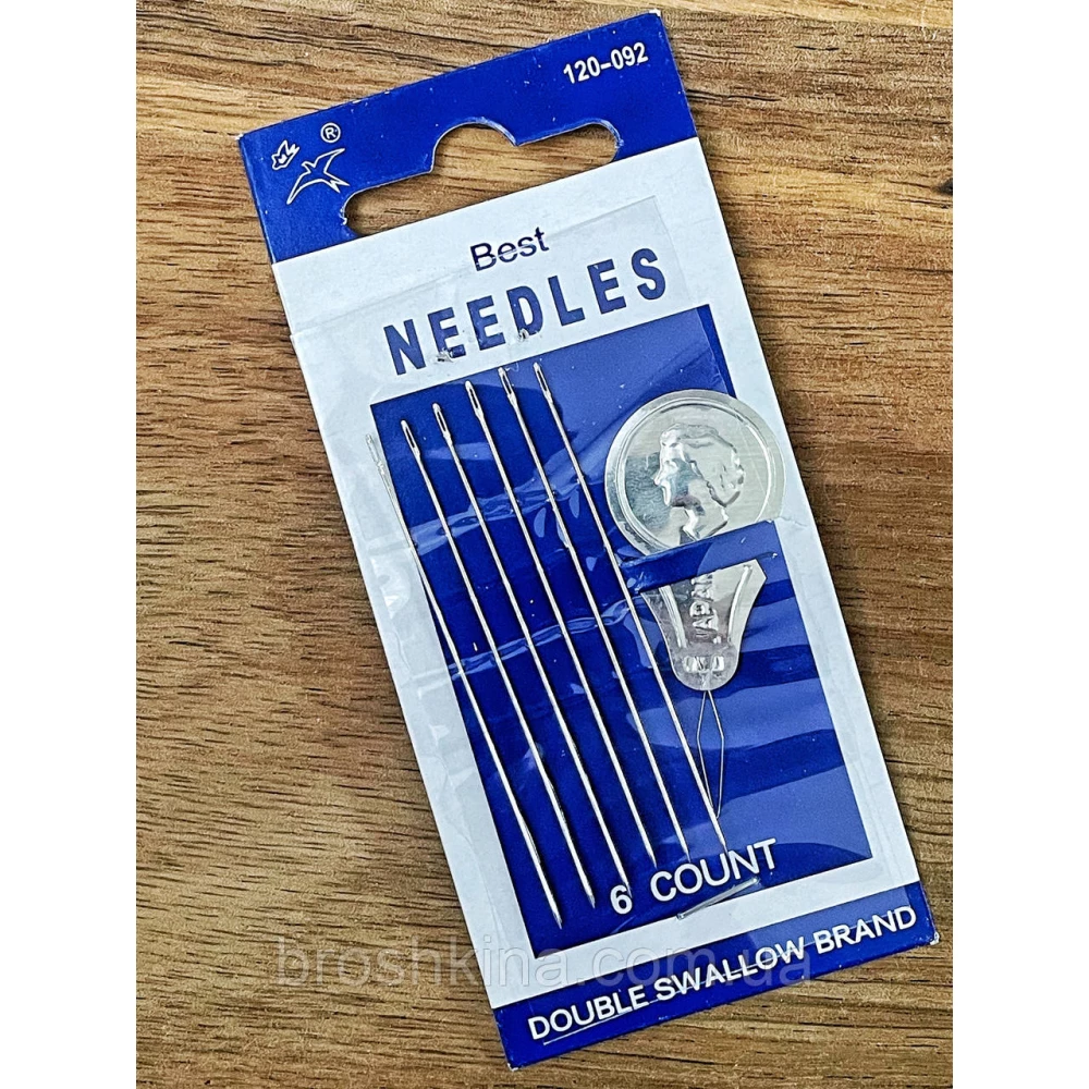 Голки для ручного шиття з нитковдивачем NEEDLES 6 шт/комплект