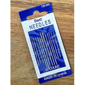 Изображение товара - Голки для ручного шиття з позолоченим вушком NEEDLES 12 шт/комплект