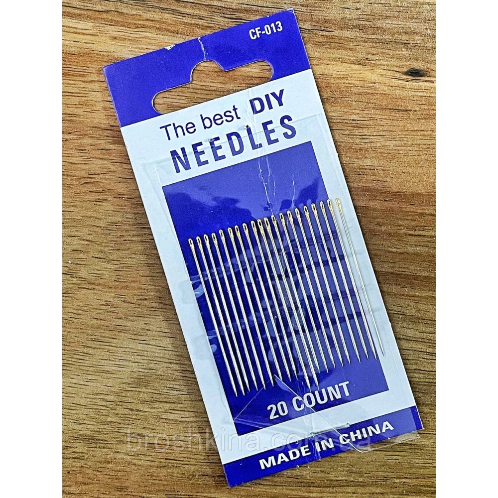 Голки для ручного шиття з позолоченим вушком NEEDLES 20 шт/комплект