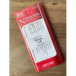 Изображение товара -  Голки 1/5 для ручного шиття з позолоченим вушком NEEDLES 8 шт/комплект