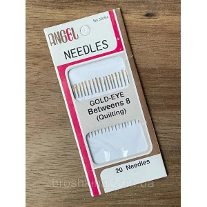 Изображение товара -  Голки 8 для ручного шиття з позолоченим вушком NEEDLES 20 шт/комплект