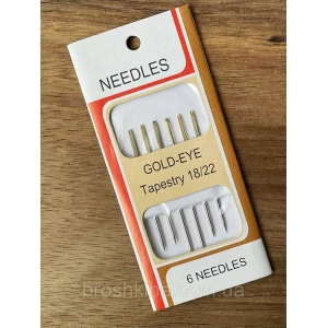 Изображение товара -  Голки 18/22 для ручного шиття з позолоченим вушком NEEDLES 6 шт/комплект