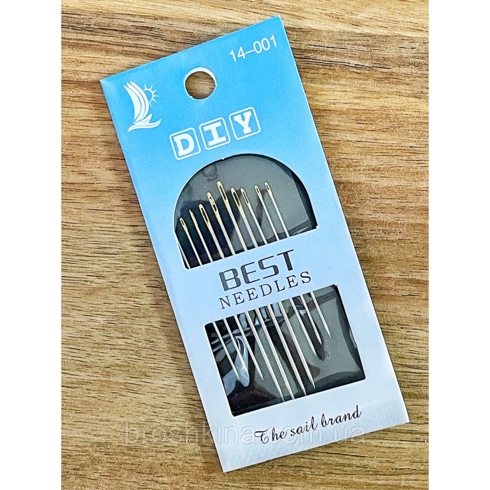 Голки для ручного шиття з позолоченим вушком DIY 10 шт/комплект