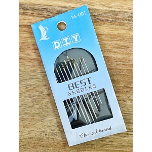 Изображение товара -  Голки для ручного шиття з позолоченим вушком DIY 10 шт/комплект