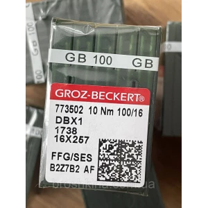 Изображение товара -  Голки для промислових швейних машин тонка колба Groz beckert (Китай) DB1 №100 10шт/уп