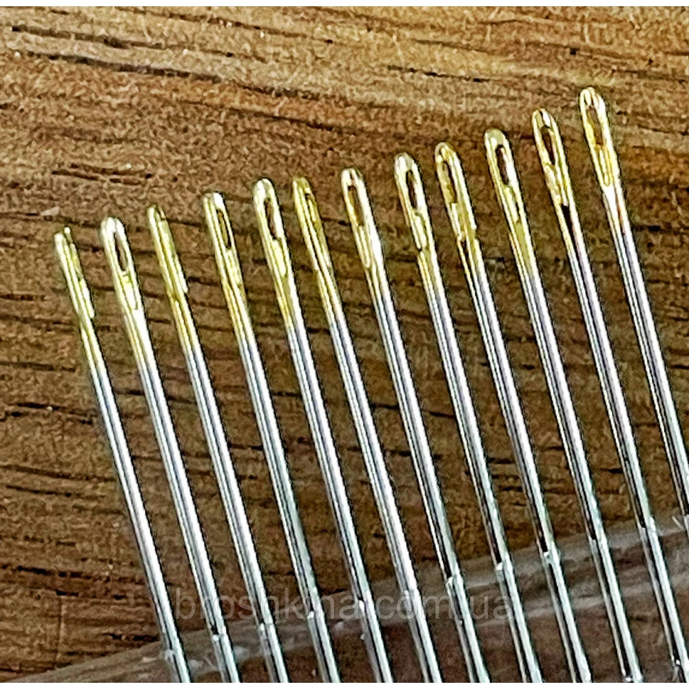 Голки 7 для ручного шиття з позолоченим вушком NEEDLES 12 шт/комплект