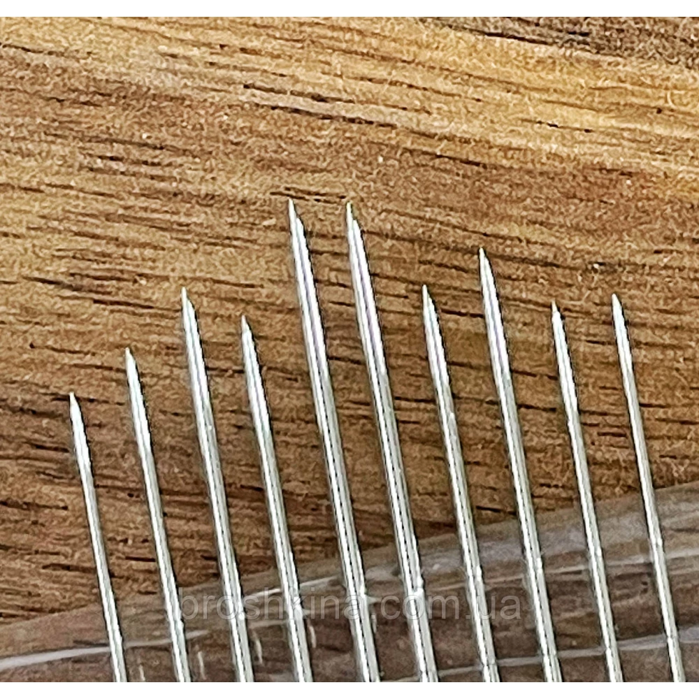 Голки 3/9 для ручного шиття з позолоченим вушком NEEDLES 10 шт/комплект
