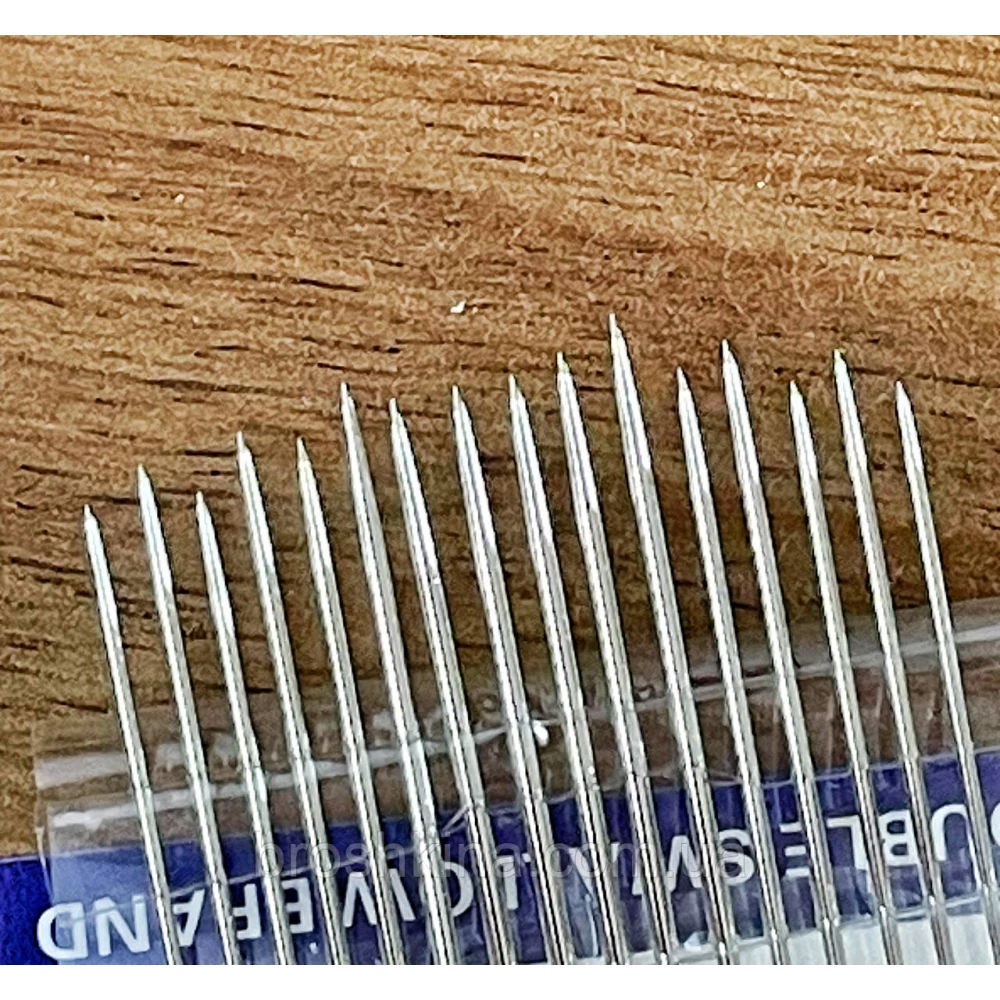 Голки 1/5 для ручного шиття з позолоченим вушком NEEDLES 16 шт/комплект