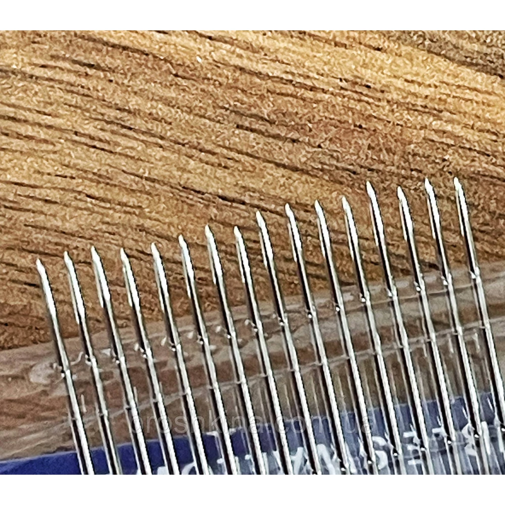Голки для ручного шиття з позолоченим вушком NEEDLES 16 шт/комплект