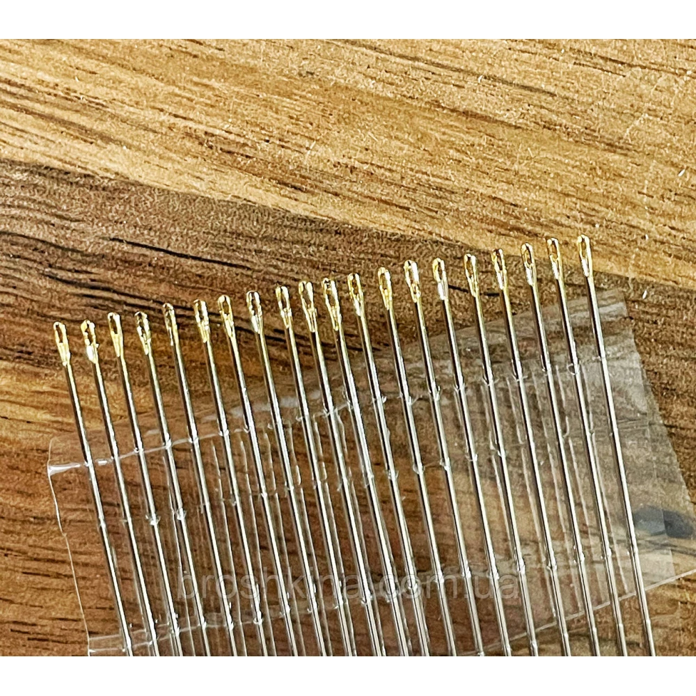 Голки для ручного шиття з позолоченим вушком NEEDLES 20 шт/комплект
