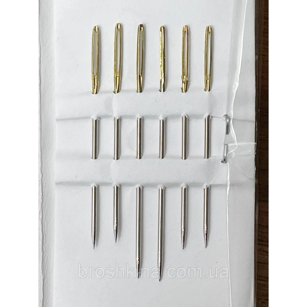 Голки 18/22 для ручного шиття з позолоченим вушком NEEDLES 6 шт/комплект