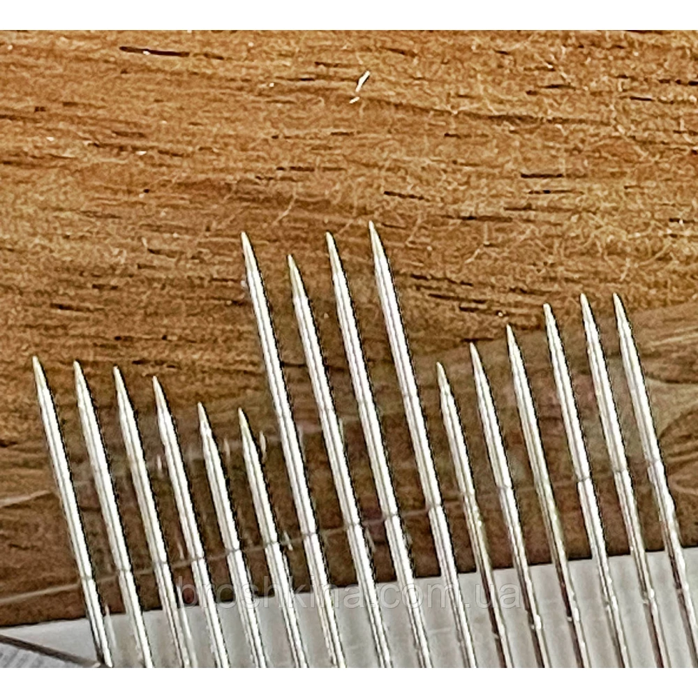 Голки для ручного шиття з позолоченим вушком DIY 16 шт/комплект