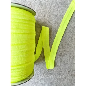 Изображение товара -  Бавовняна коса бейка 1,5 см-50% поліестер (100 ярдів) колір ЛИМОННА