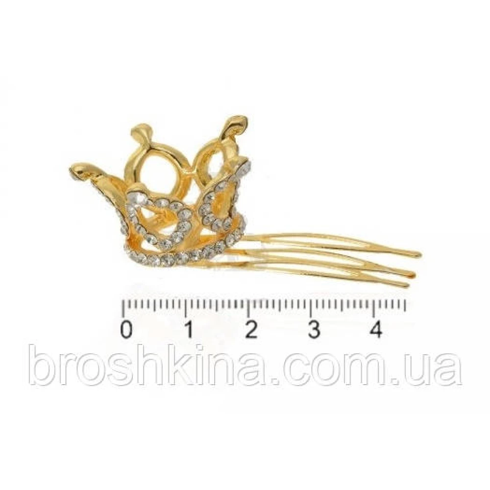 Миниатюрная 3D корона на гребешке серебристая