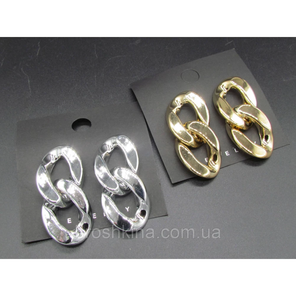Серьги цепи 5.5 см пластик 6 пар/уп.
