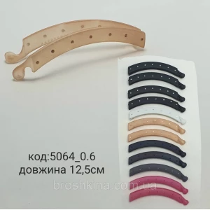 Изображение товара -  Заколка банан 12.5 см каучук/стрази 12 шт./пач.