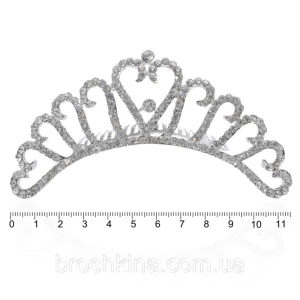 Изображение товара -  Диадема металл со стразами на гребне 11*4 см