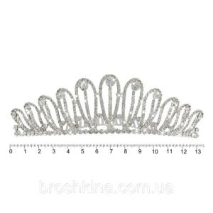 Изображение товара -  Диадема металл со стразами на гребне 13*5 см