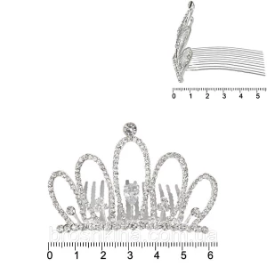 Изображение товара -  Диадема металл со стразами на гребне 6*2 см