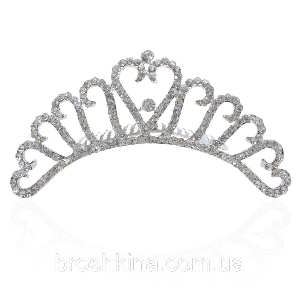Диадема металл со стразами на гребне 11*4 см